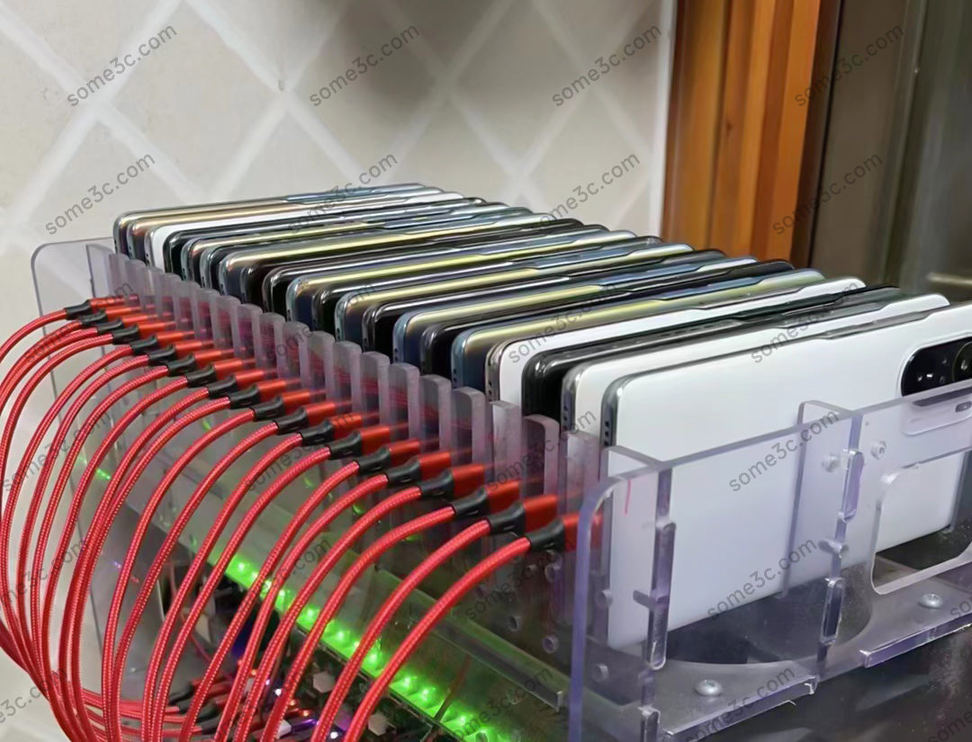 Soporte para teléfono móvil HUB, estación de carga con 20 puertos USB, chasis para granja, control de grupo de teléfonos inteligentes, conexión USB, accesorios agrícolas