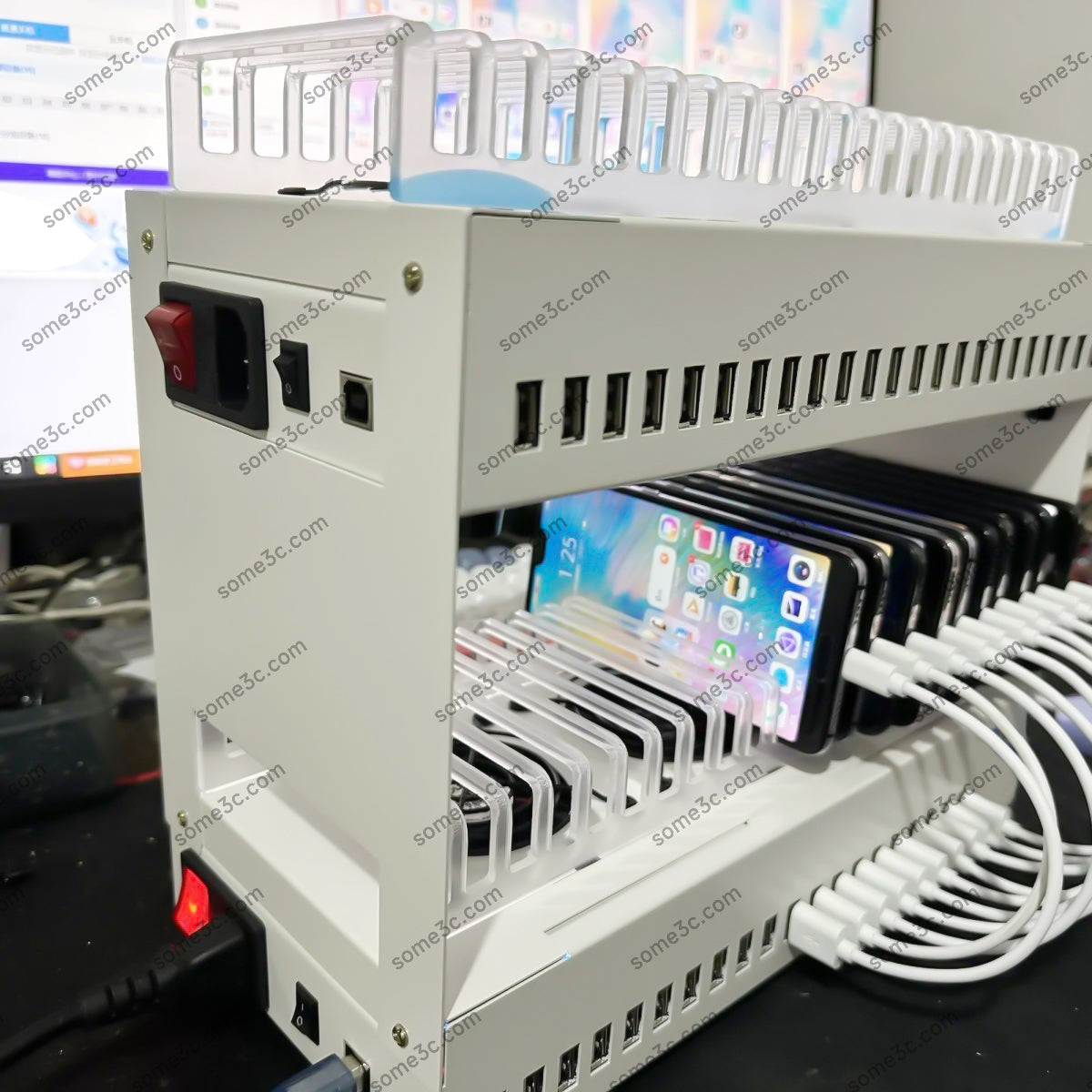 DIY USB HUB Charger Phone Farm Holder HUB Phone Farming Rack Equipment Setup Charging Stand hardware