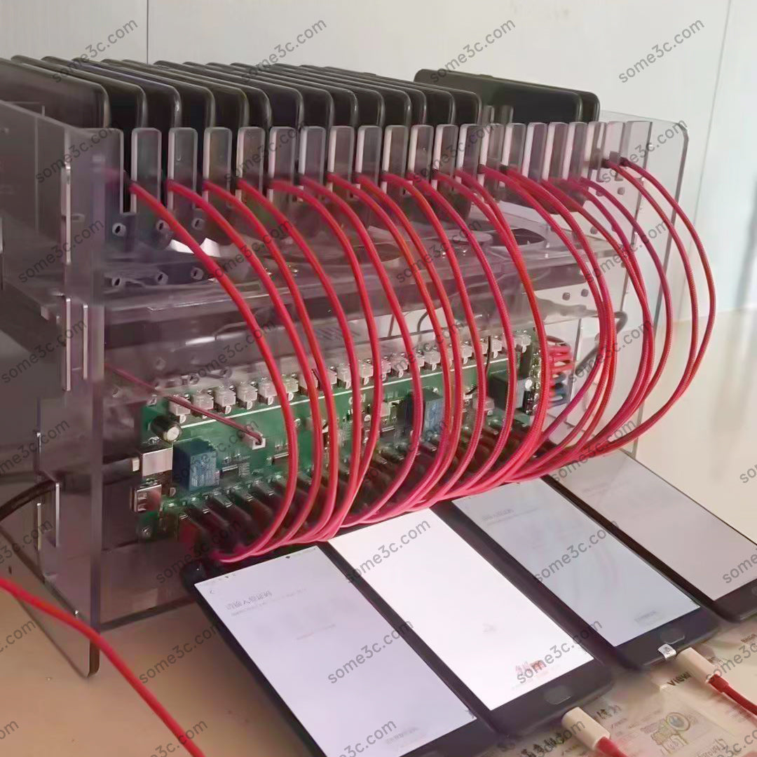 Soporte para teléfono móvil HUB, estación de carga con 20 puertos USB, chasis para granja, control de grupo de teléfonos inteligentes, conexión USB, accesorios agrícolas