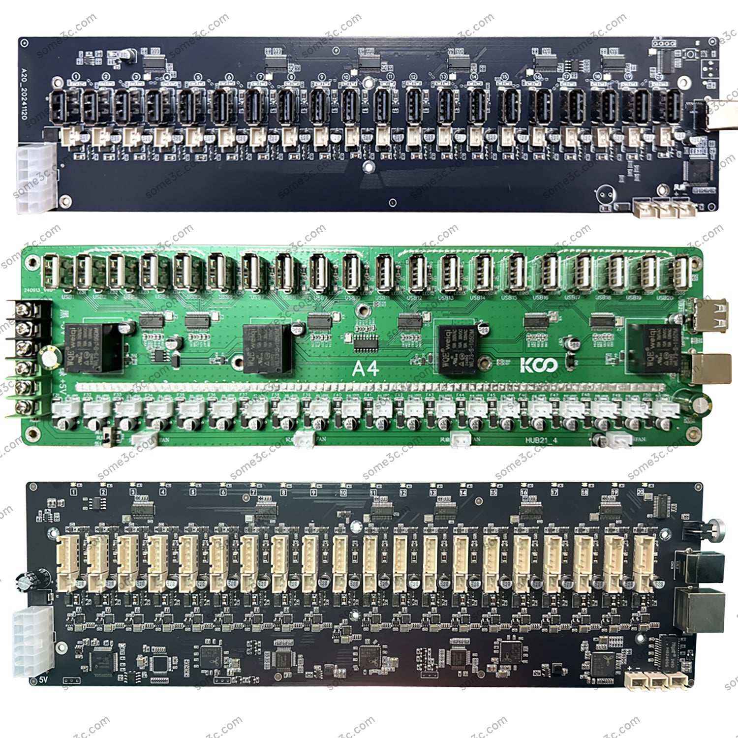 Mobile Phone Group Control Equipment Motherboard Ethernet / WIFI Connection Independent Switch Fan Adjustable Supports USB / OTG