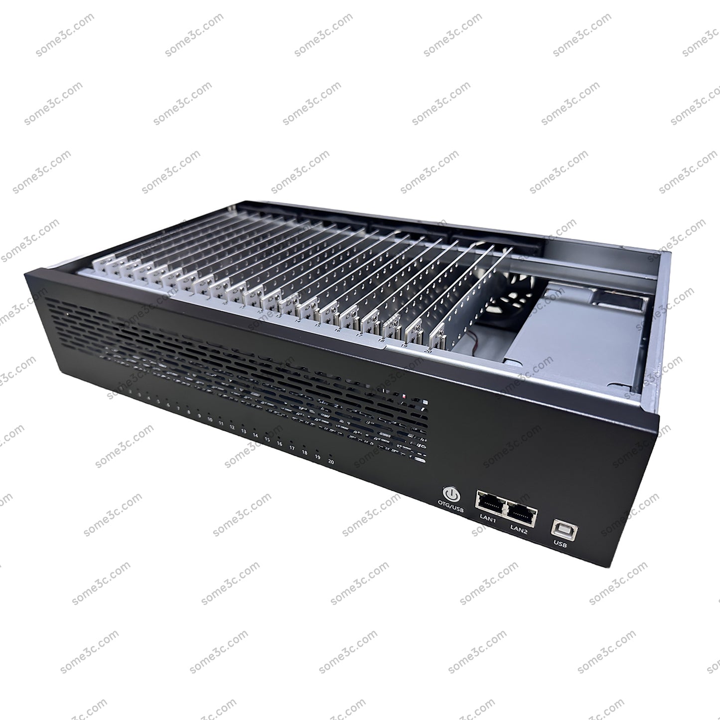 Rack de servidor 2U, caja vacía, chasis para teléfono móvil, 20 unidades, placa base para teléfono móvil, control de grupo, Ethernet, LAN, conexión USB OTG, caja para teléfono Android