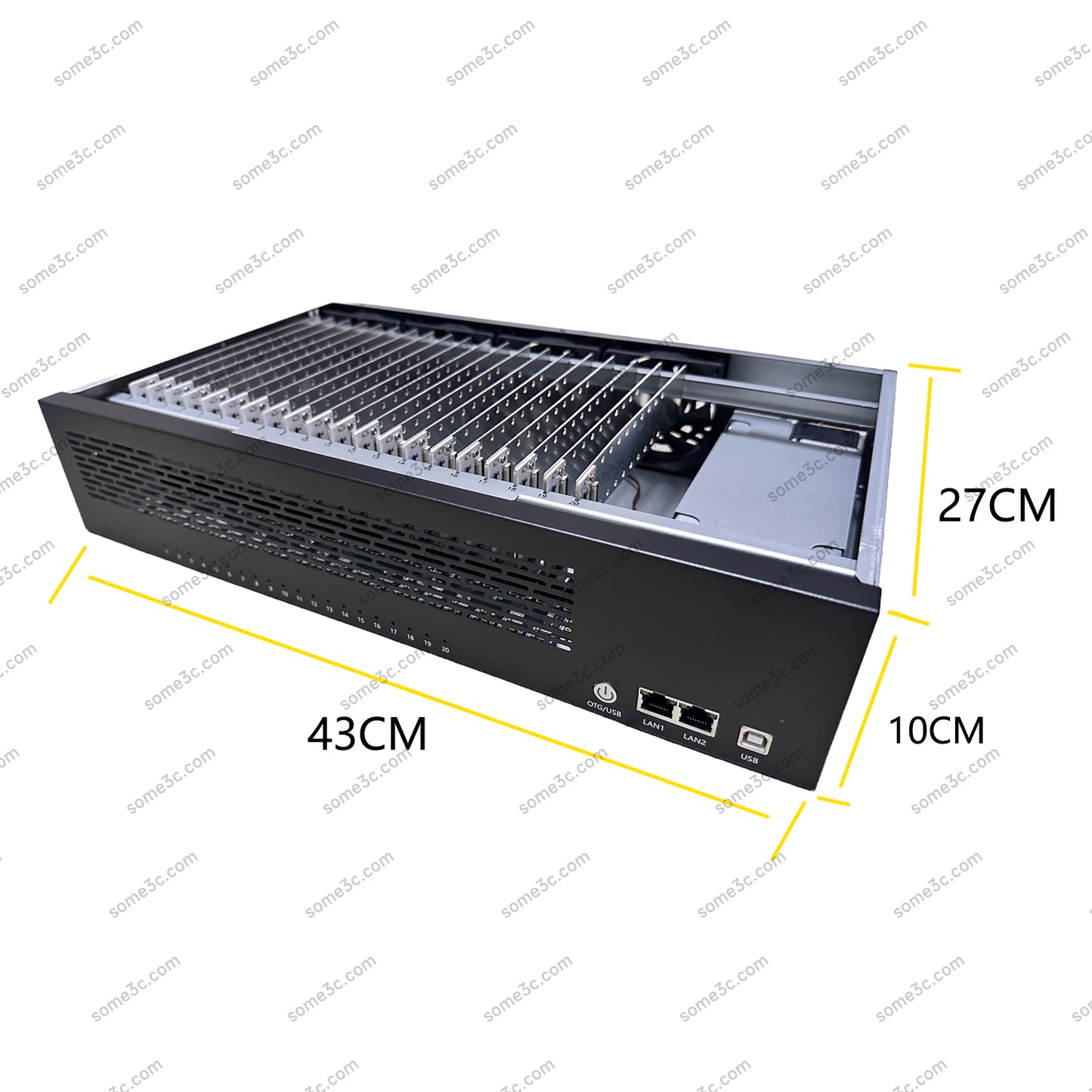 Rack de servidor 2U, caja vacía, chasis para teléfono móvil, 20 unidades, placa base para teléfono móvil, control de grupo, Ethernet, LAN, conexión USB OTG, caja para teléfono Android