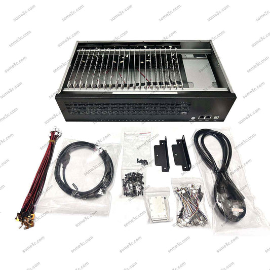 2U Server Rack Empty Box Mobile Phone Chassis 20 Cellphone Motherboard Shell Group Control Ethernet LAN USB OTG Connection Android Phone Box