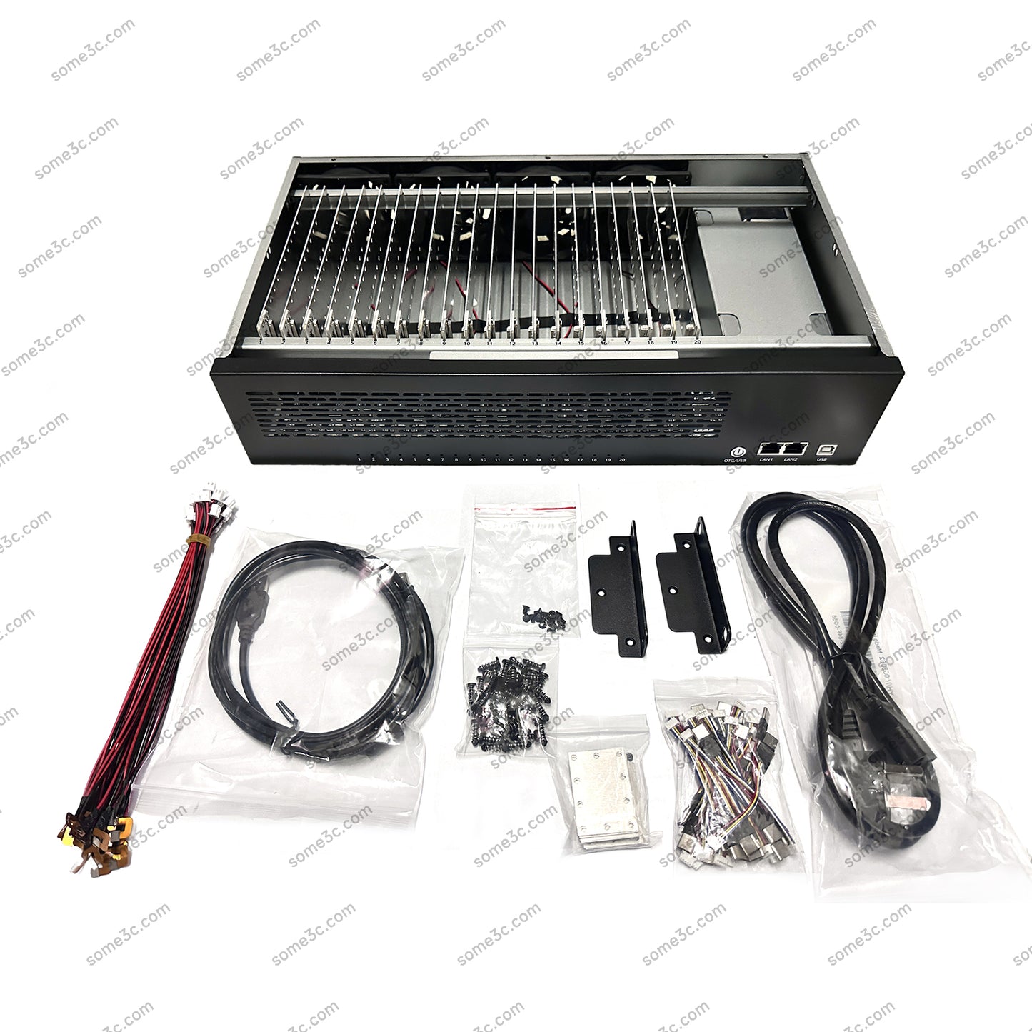 Rack de servidor 2U, caja vacía, chasis para teléfono móvil, 20 unidades, placa base para teléfono móvil, control de grupo, Ethernet, LAN, conexión USB OTG, caja para teléfono Android