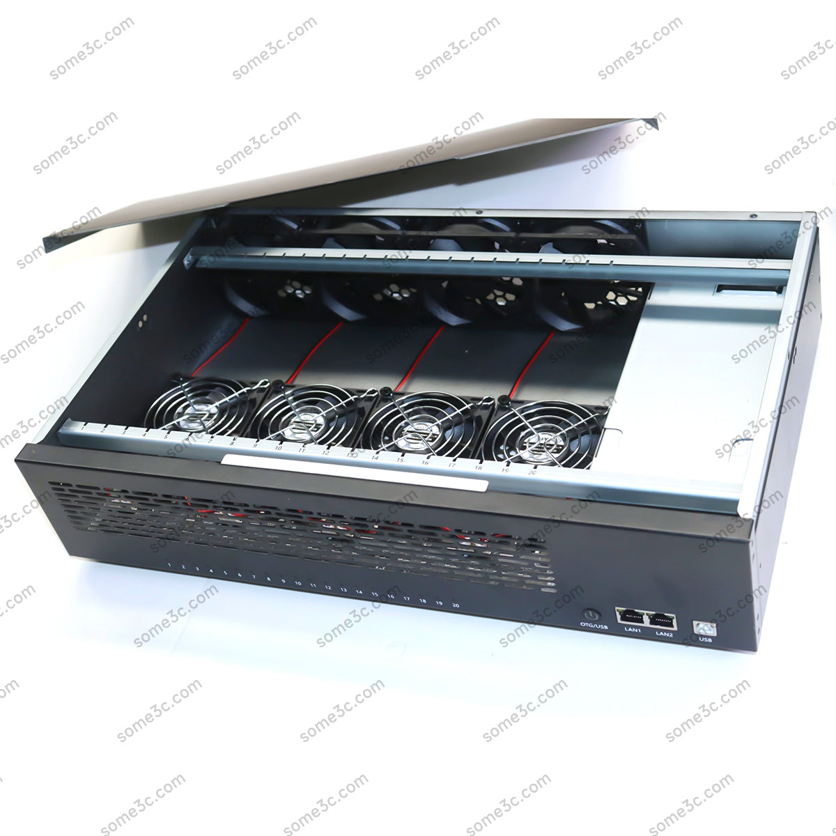 Rack de servidor 2U, caja vacía, chasis para teléfono móvil, 20 unidades, placa base para teléfono móvil, control de grupo, Ethernet, LAN, conexión USB OTG, caja para teléfono Android
