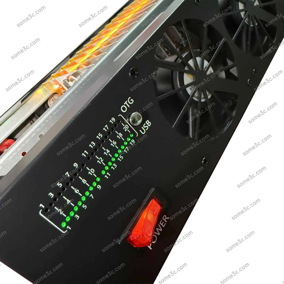 8 Cooling Fans 2U Server rack Mobile Phone Chassis 20 Cellphone Motherboard Shell Group Control Ethernet LAN USB OTG Connection Box Phone Farm