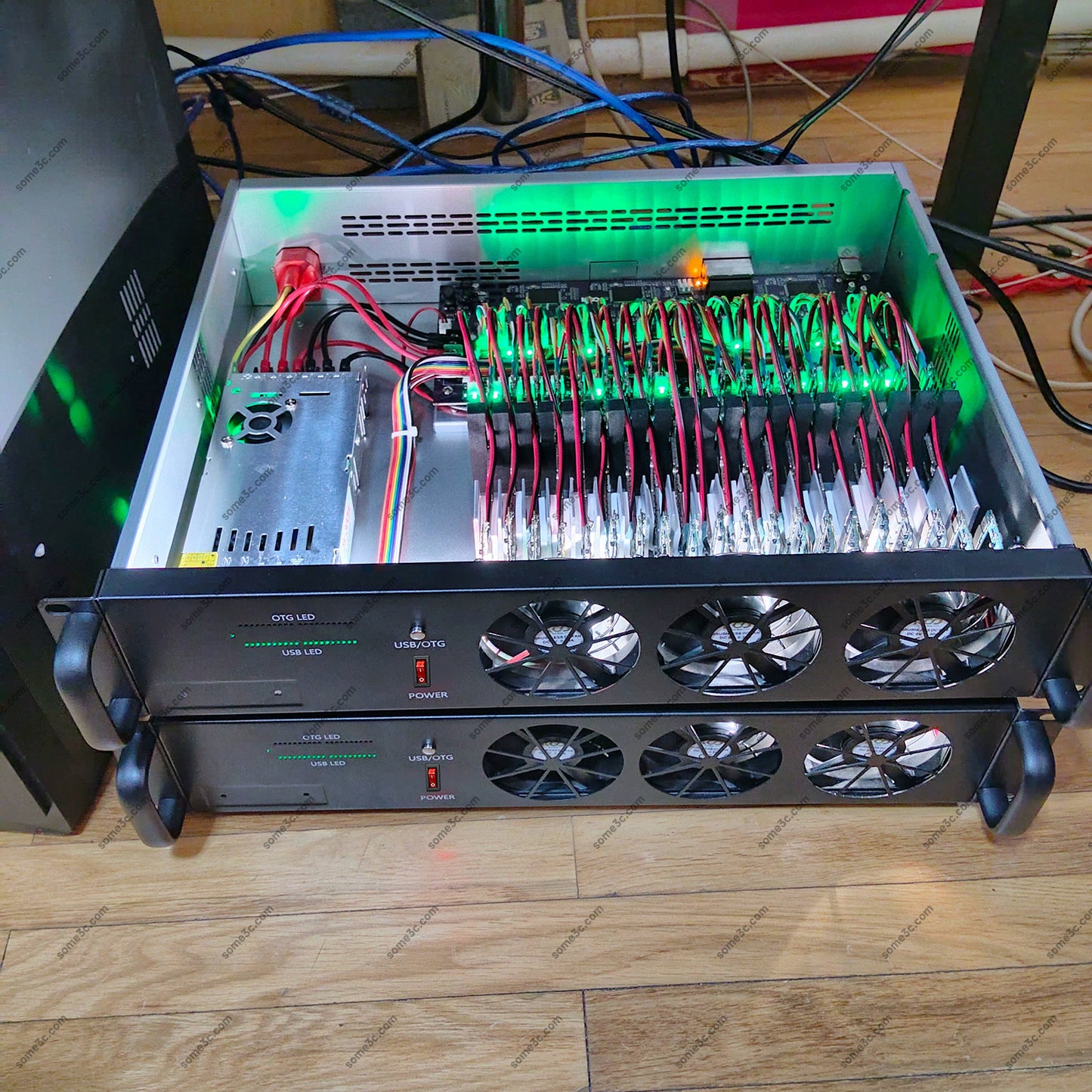 2U Server Rack Phone Case 20 Mobile Phone motherboard SmartPhone Chassis Group Control Ethernet LAN USB OTG Connection Box Phone Farm Matrix