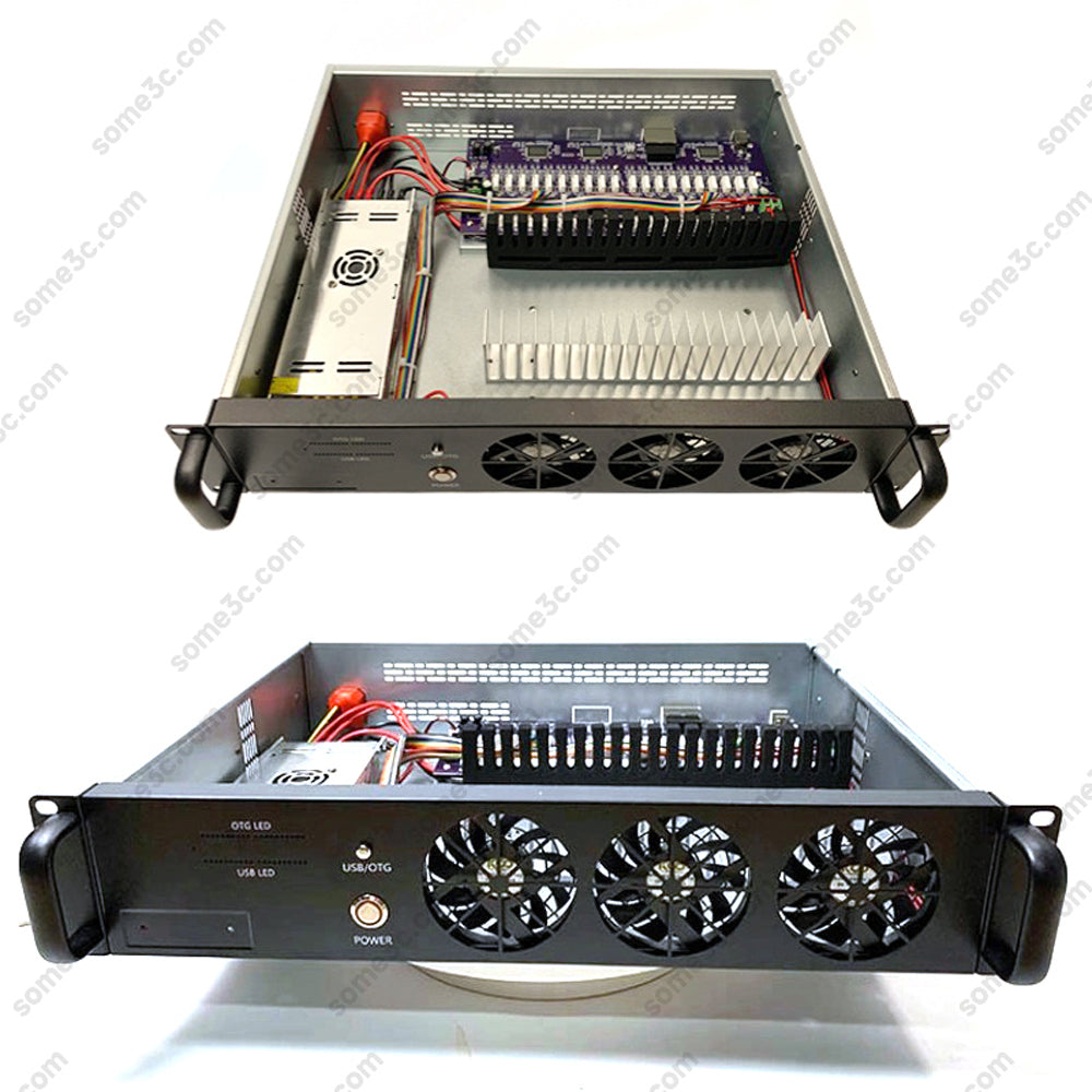 2U Server Rack Phone Case 20 Mobile Phone motherboard SmartPhone Chassis Group Control Ethernet LAN USB OTG Connection Box Phone Farm Matrix