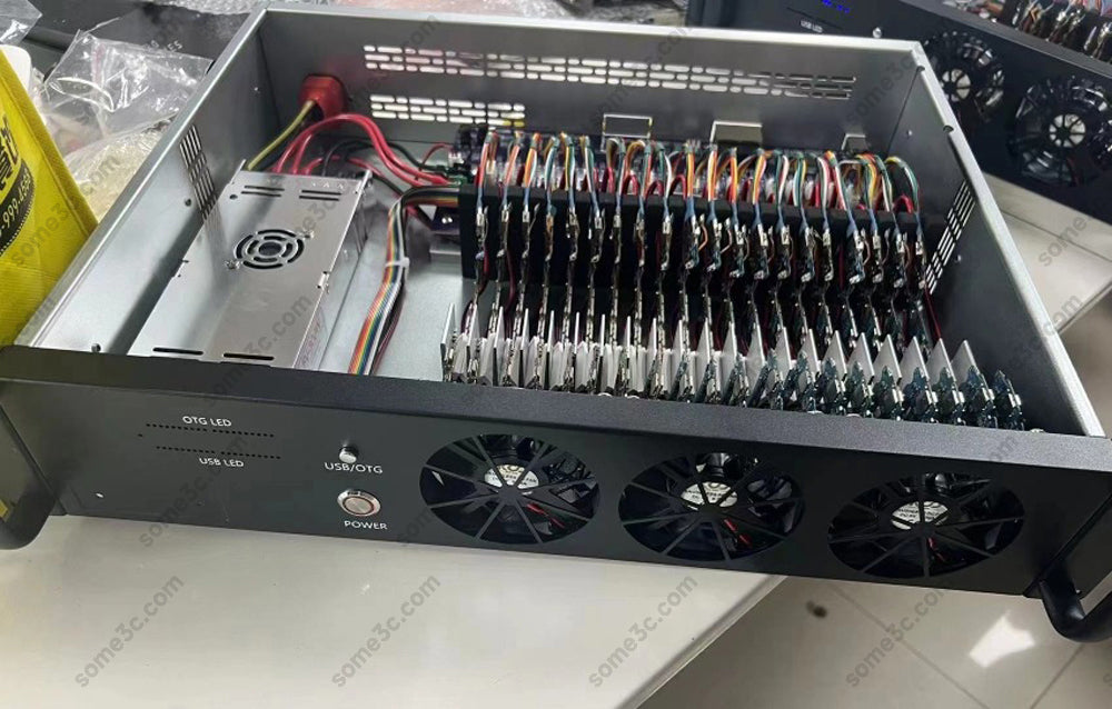 2U Server Rack Phone Case 20 Mobile Phone motherboard SmartPhone Chassis Group Control Ethernet LAN USB OTG Connection Box Phone Farm Matrix