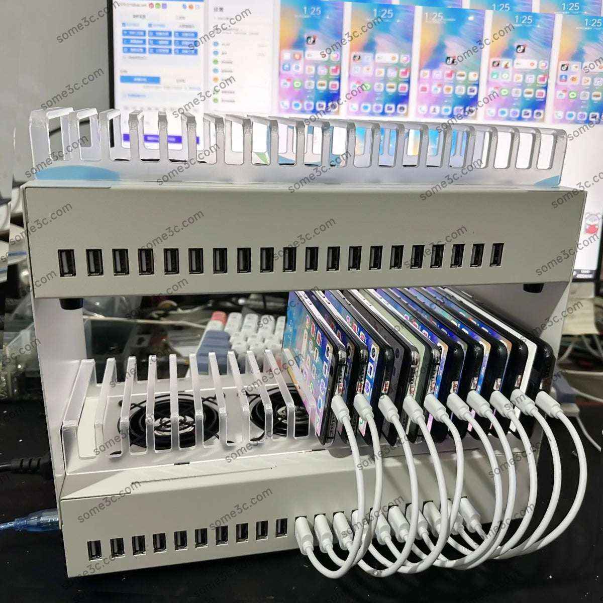 DIY USB HUB Charger Phone Farm Holder HUB Phone Farming Rack Equipment Setup Charging Stand hardware