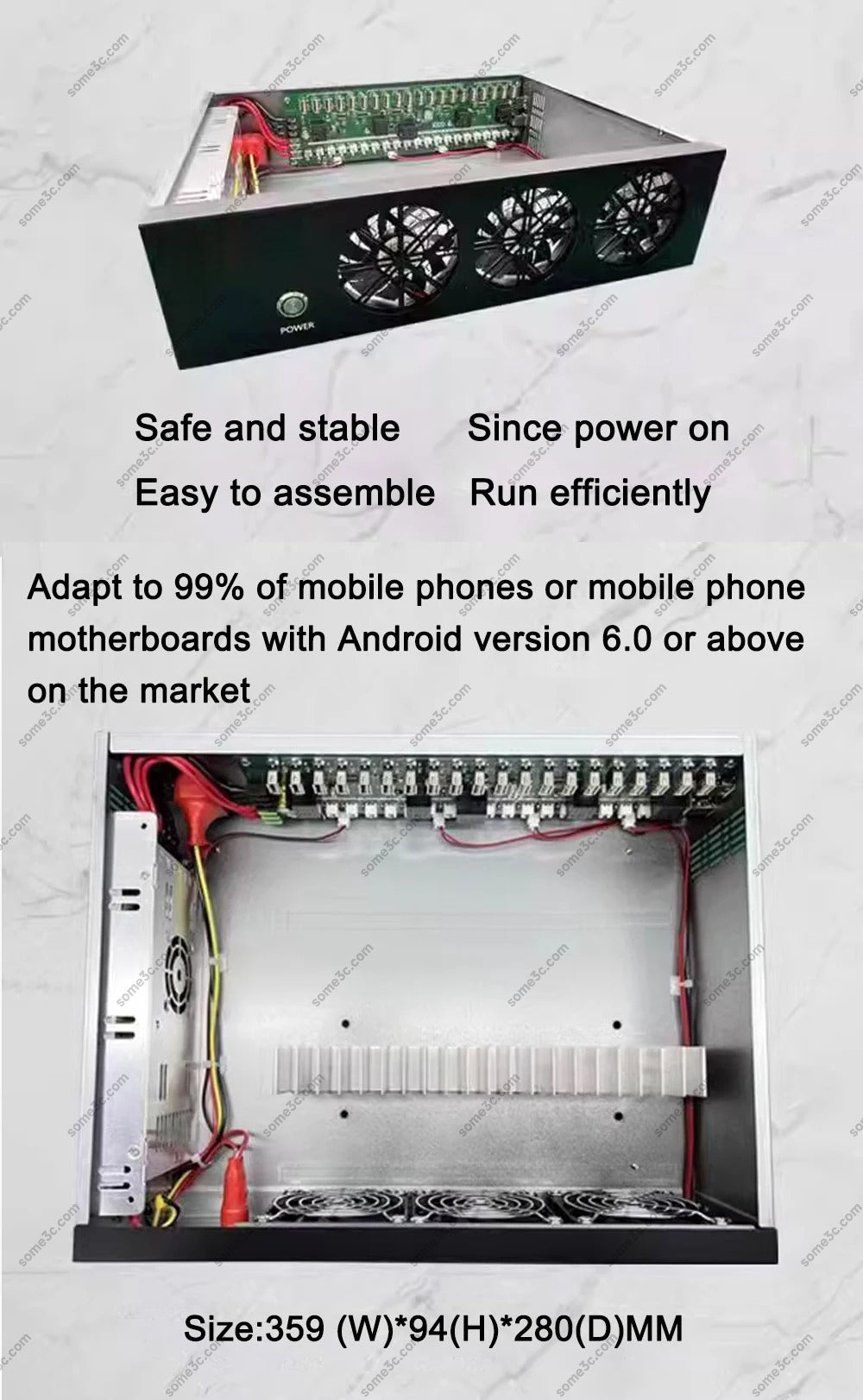 Empty Box Phone Farm 20 Mobile Phone motherboard Smartphone Chassis Android Group Control Matrix USB Connection independent ports