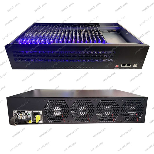 2U Server Rack Empty Box Mobile Phone Chassis 20 Cellphone Motherboard Shell Group Control Ethernet LAN USB OTG Connection Android Phone Box