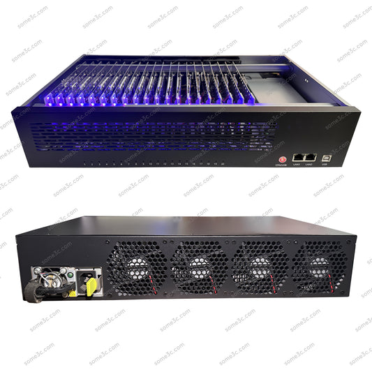 2U Server Rack Empty Box Mobile Phone Chassis 20 Cellphone Motherboard Shell Group Control Ethernet LAN USB OTG Connection Android Phone Box