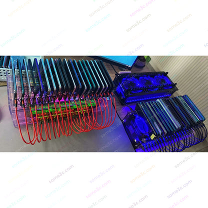 Acrylic RGB Mobile phone 20 USB Ports Charger HUB Chassis farm SmartPhone Group Control USB Connection Farming Accessories