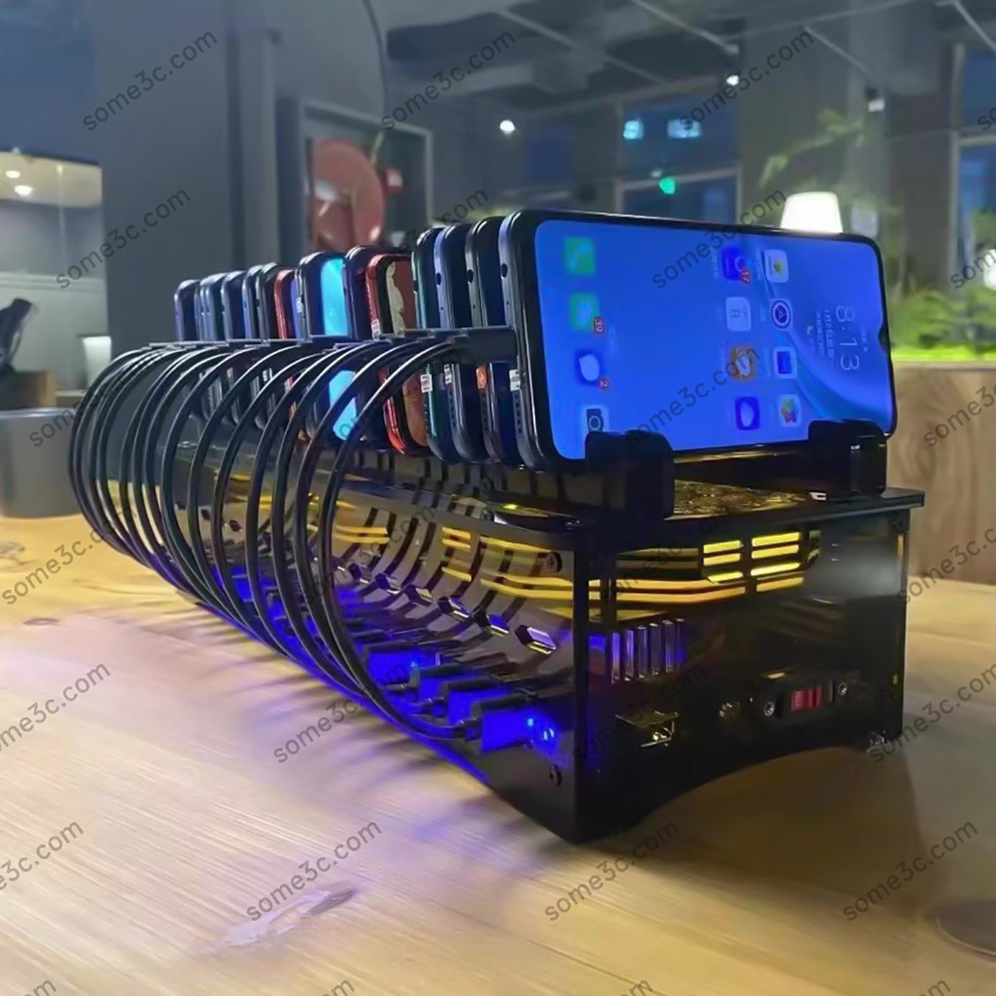 Acrylic RGB Mobile phone 20 USB Ports Charger HUB Chassis farm SmartPhone Group Control USB Connection Farming Accessories