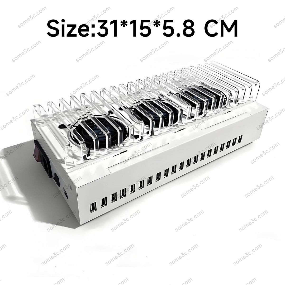 Acrylic RGB Mobile phone 20 USB Ports Charger HUB Chassis farm SmartPhone Group Control USB Connection Farming Accessories