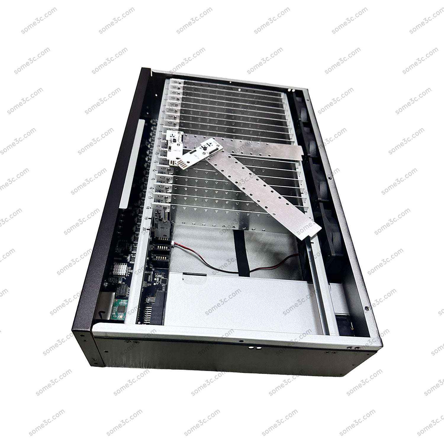 2U Server Rack Empty Box Mobile Phone Chassis 20 Cellphone Motherboard Shell Group Control Ethernet LAN USB OTG Connection Android Phone Box
