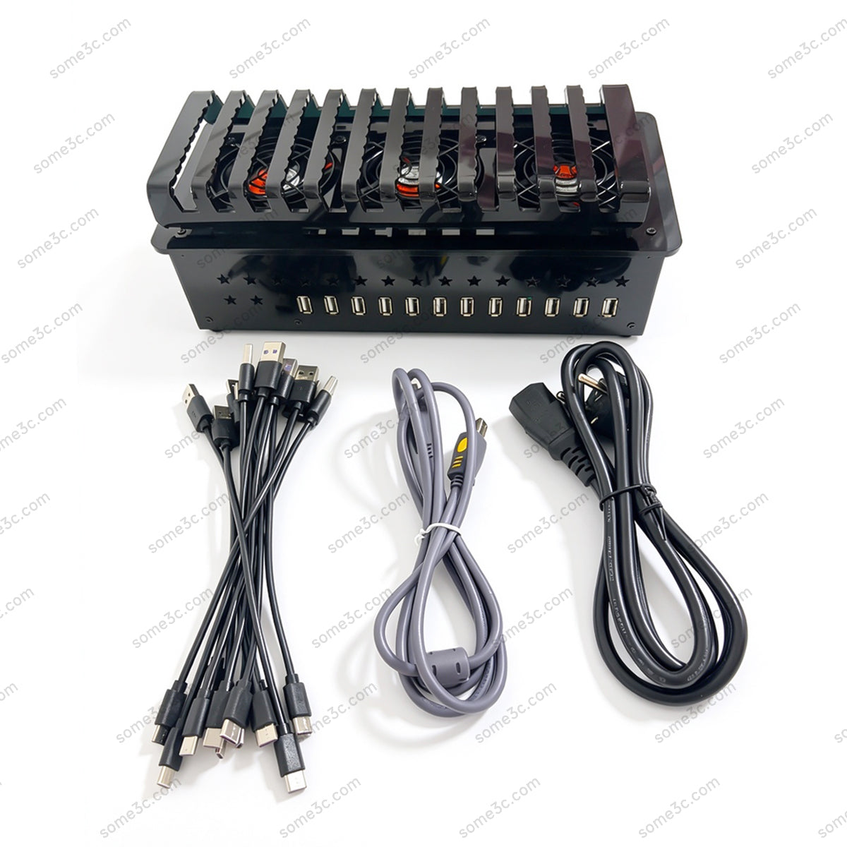 12-Port USB Hub for Phone Farm Charging & Data Transfer